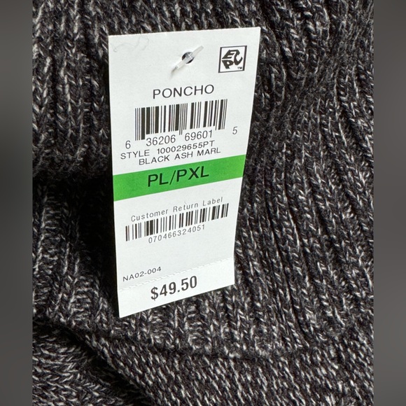 Karen Scott Sweater Womens L/XLP gray Acrylic Knit Cape Poncho Split Neck - Picture 5 of 5